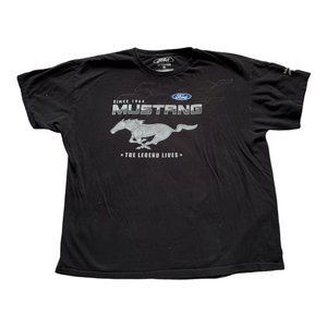 Ford Mustang Since 1964 Racing Graphic Black T-Shirt 100% Cotton XXL